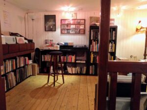 Vinyl area in a book shop